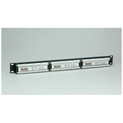 Cat. 5e 19" Patch Panel, 24 Ports, UTP black, Nero - Foto 1